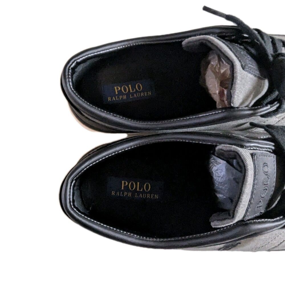 Polo Ralph Lauren Faxon Low Men's Gray Canvas Lace-Up Sneakers Size 10.5 D - Picture 8 of 12